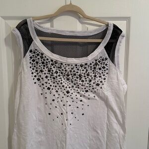 Torrid White and Black Embellished Women's Top
